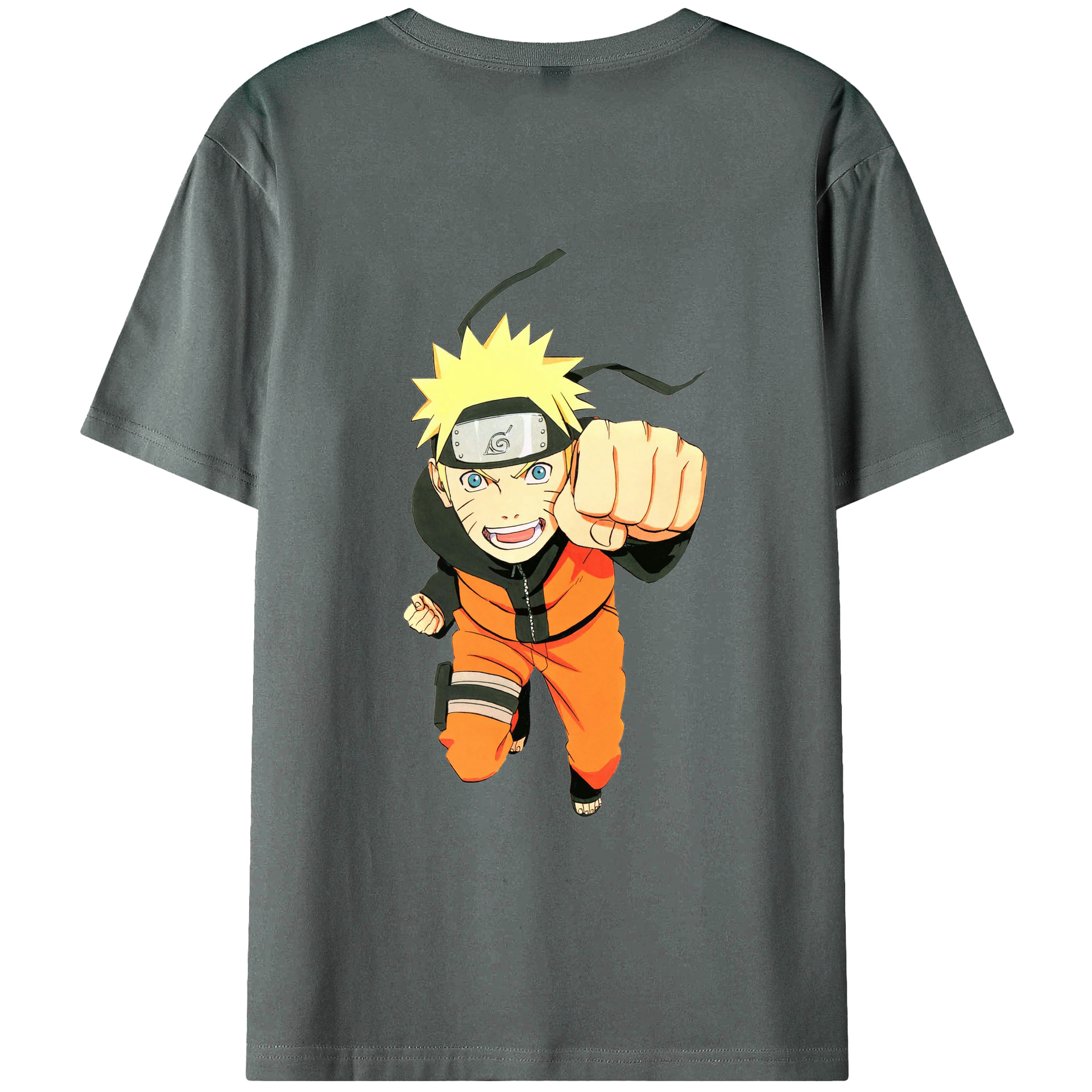 （画像用） NARUTO -ナルト- うずまき ナルト Uzumaki Naruto 綿100％ メンズ半袖Tシャツ（バックプリント） 通気性